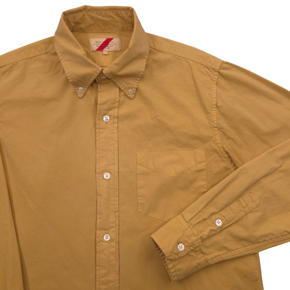 Best Made Co Long Sleeve Button Down Shirt Mustard Yellow‎ Cotton Men Medium
